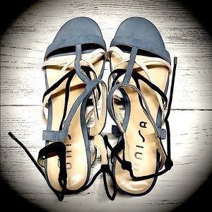 Unisa sandals, blue and black, size 10, worn once
